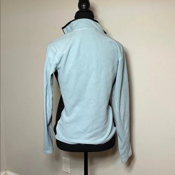 Vintage 90s North Face Women Fleece Baby Powder Blue Quarter Zip Pullover - Picture 3 of 7